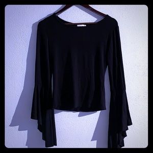 NWT black bell sleeves size medium